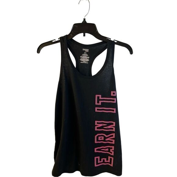 Danskin racerback tank shirt small "Earn it" rn#123187 - Picture 1 of 6